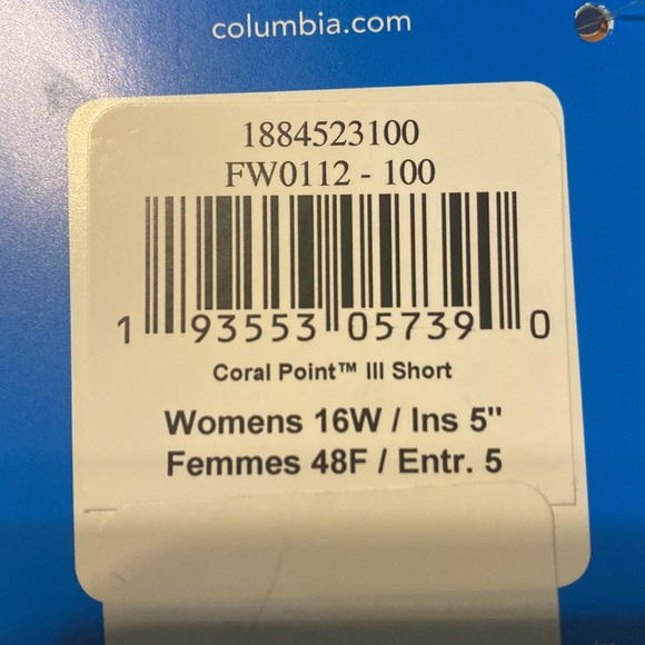NWT PFG COLUMBIA 18W WHITE Coral Point lii Shorts - Picture 7 of 7
